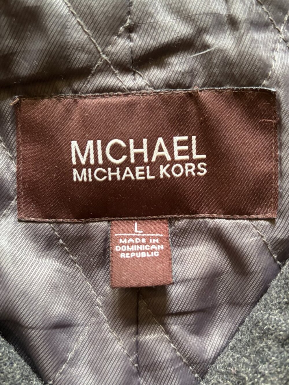 MICHAEL Michael Kors Wool-Blend Double-Breasted Peacoat Charcoal Size Large - Picture 4 of 10